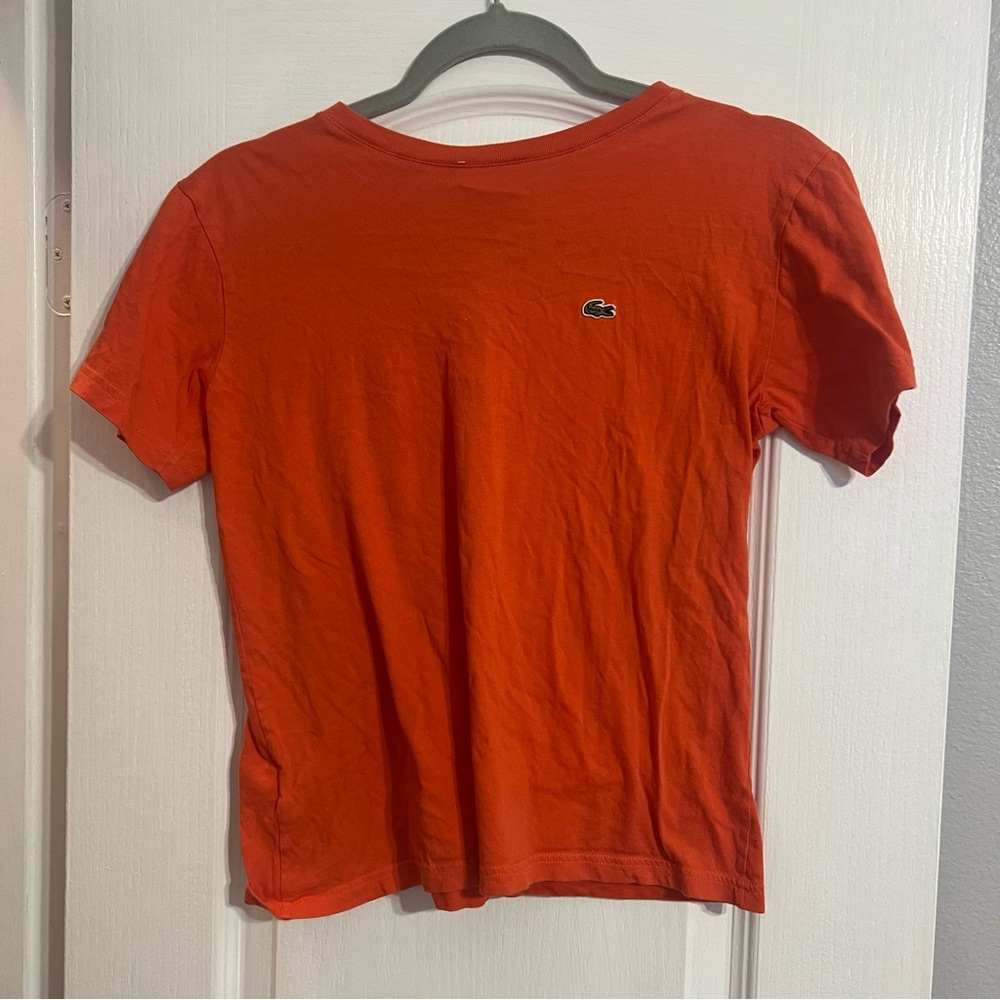 Lacoste Women's Vibrant Orange Short Sleeve Tee